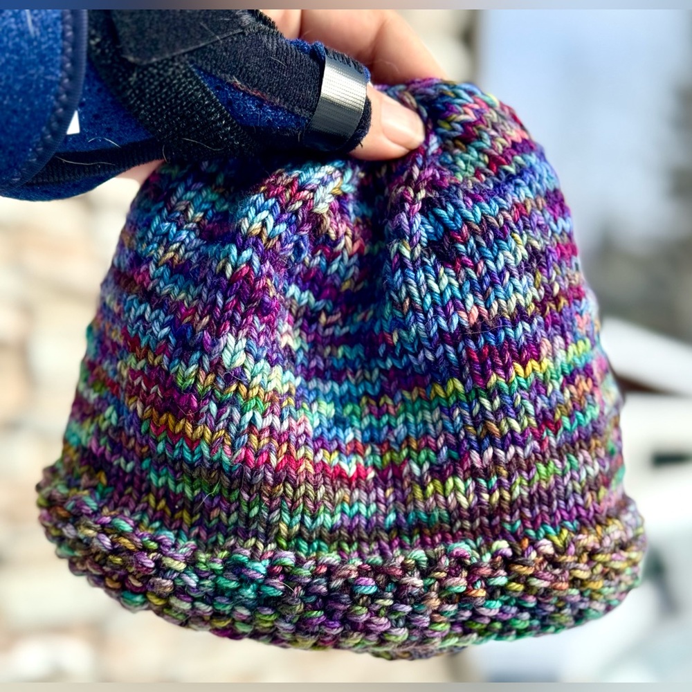 Malabrigo Wool Beanie Handmade | Multicolor Knit Hat | Merino Winter Hat | OOAK